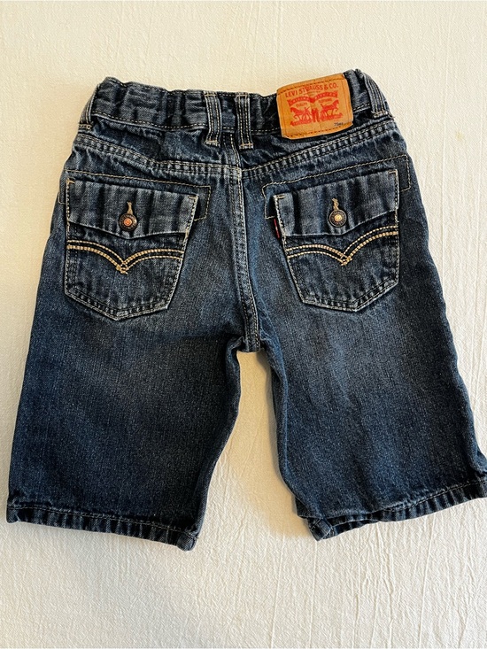 Levi's Other - Levi’s Kids 7x Denin Jean Shorts Dark Wash Adjustable Waist Bermuda Flap Pockets